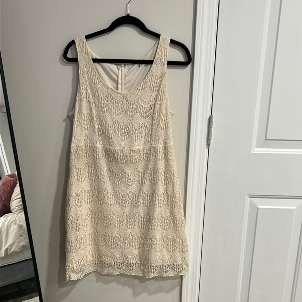 Elegant Cream Lace Dress